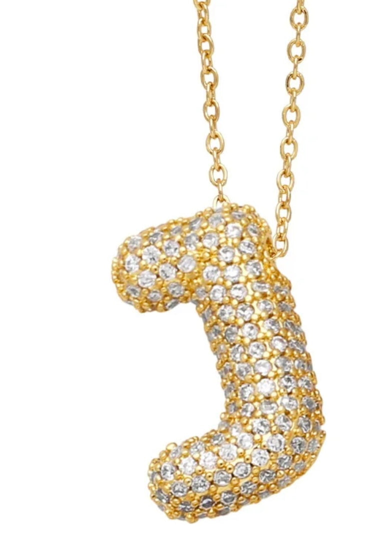 Blinged Bubble Letter Necklace