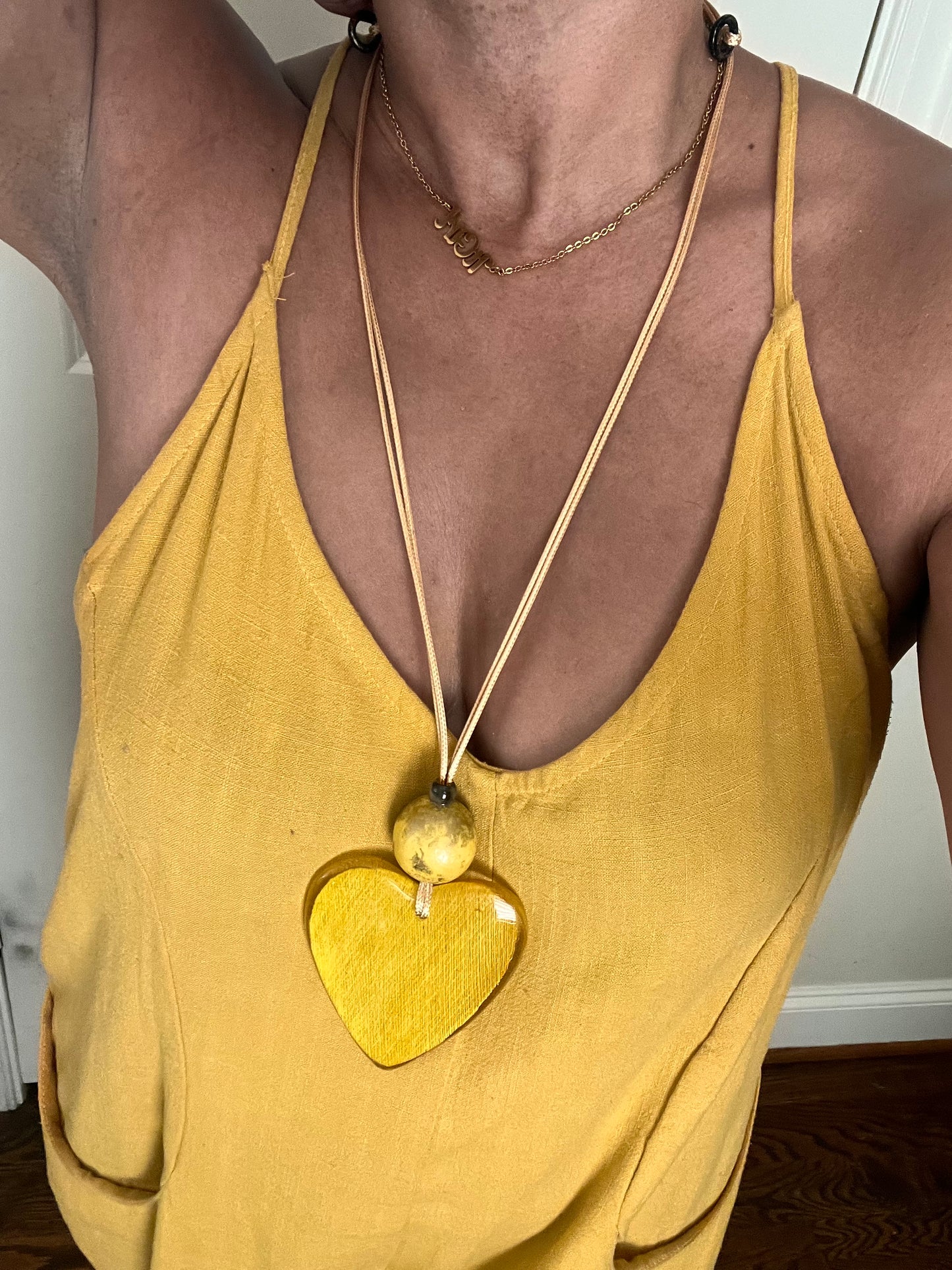 Jumbo Golden Heart Necklace
