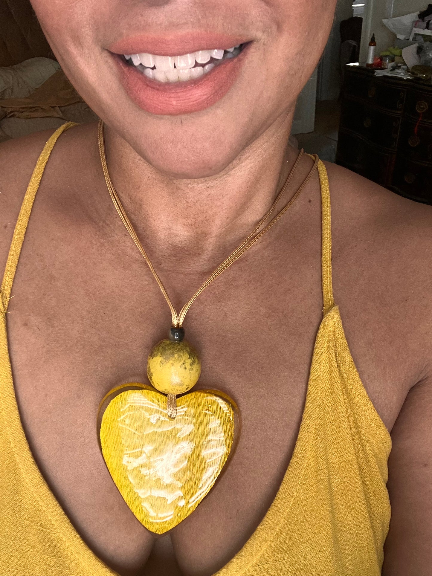 Jumbo Golden Heart Necklace