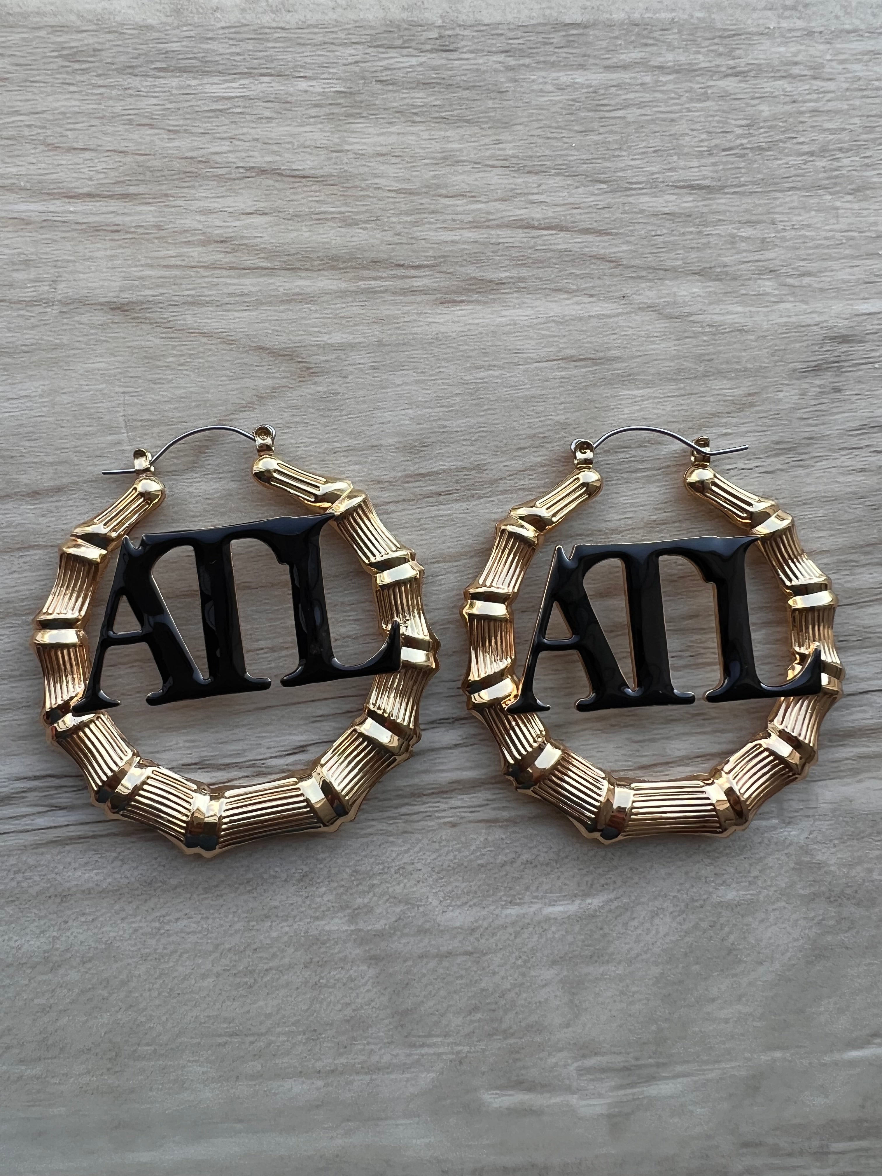 ATL Black Bamboo Hoops