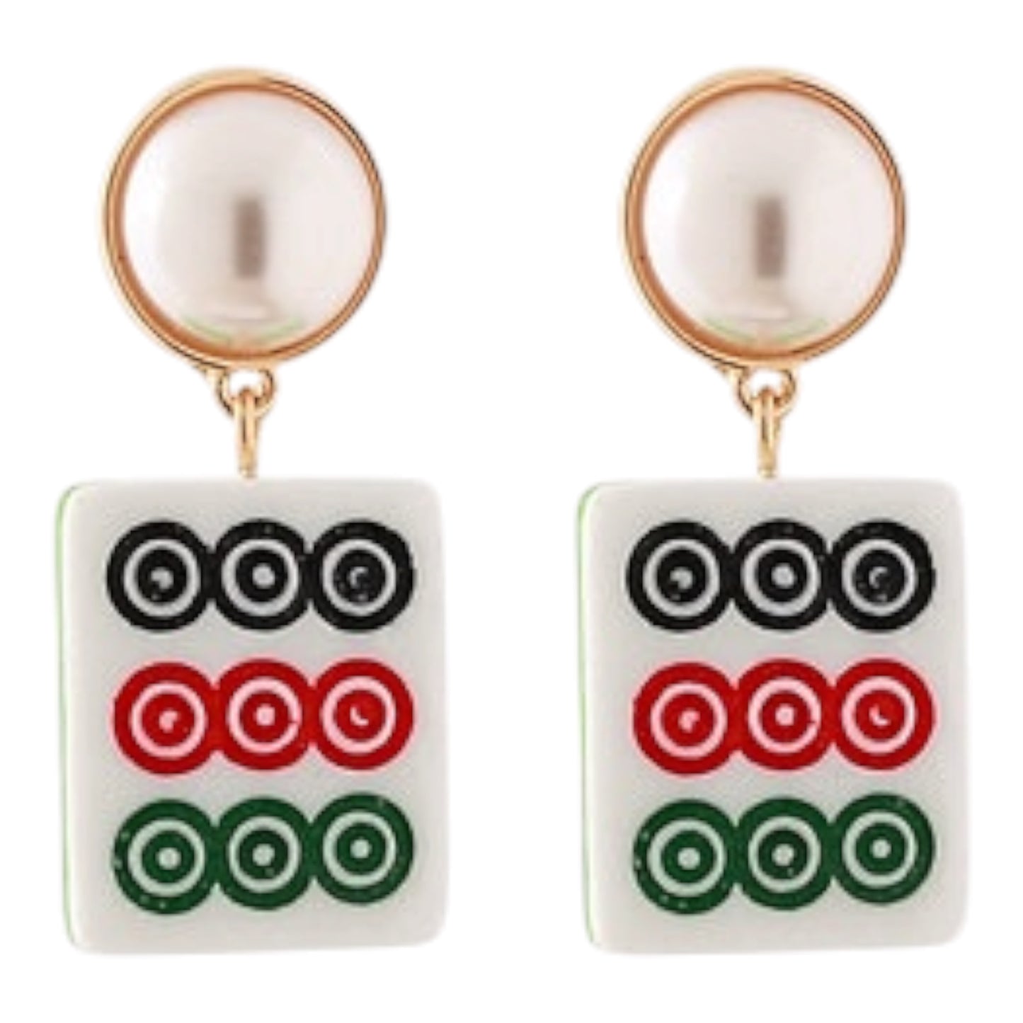 Dot Mahjong Tile Earrings