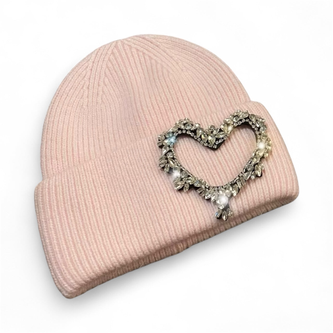 Diamond Heart Knit Hat