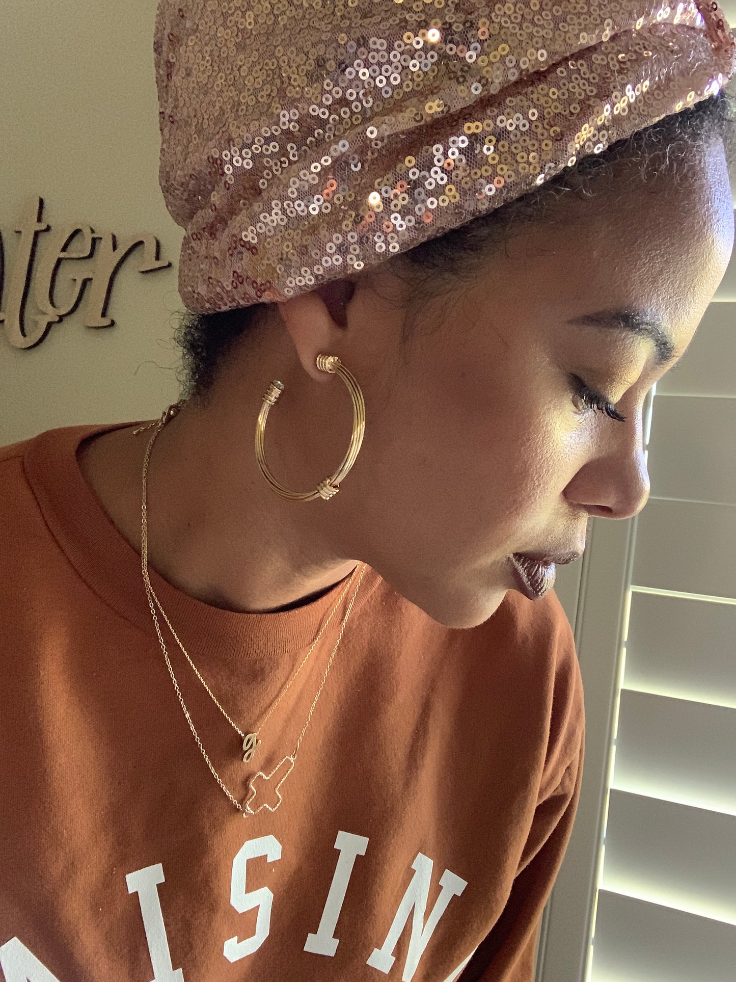 Twisted Wire and Crystal Hoop Earrings