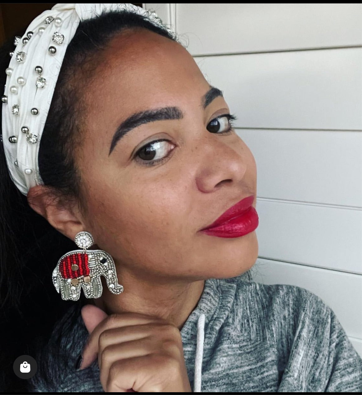 Beaded Elephant Earrings