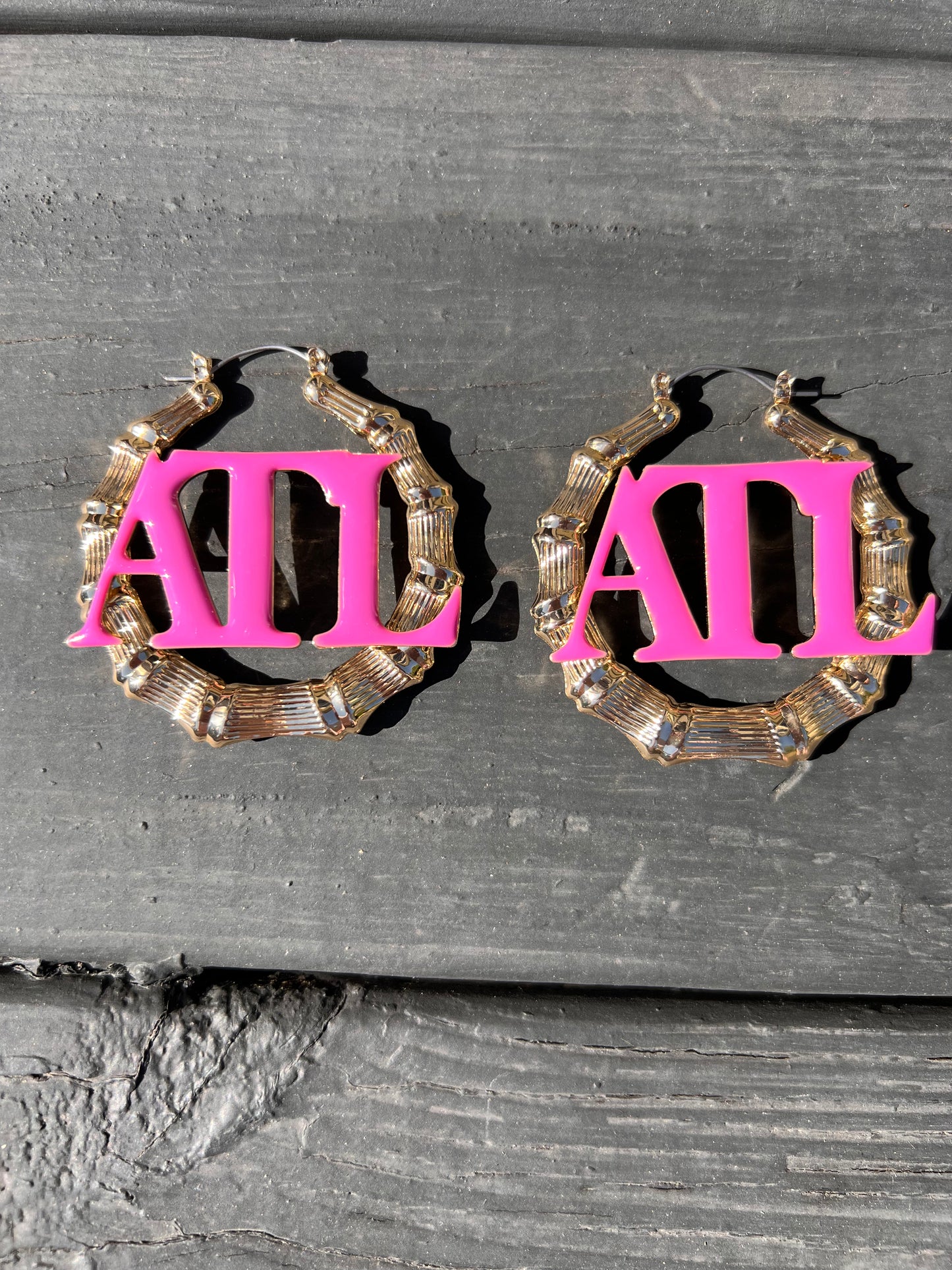 ATL Pink Bamboo Hoops