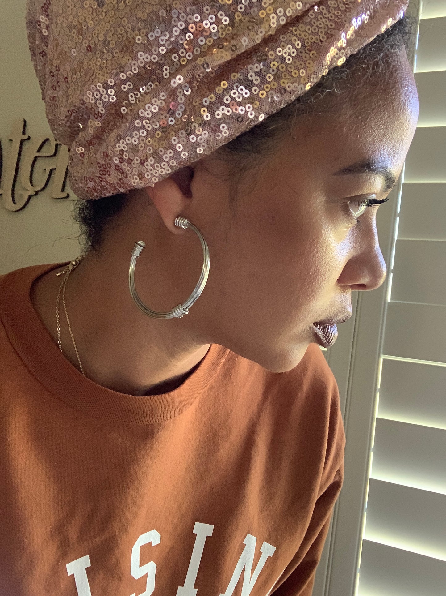 Twisted Wire and Crystal Hoop Earrings