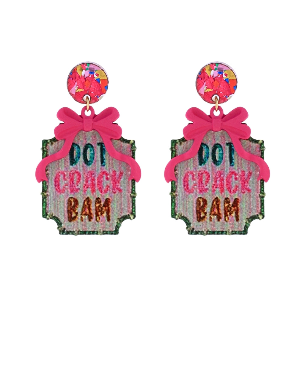 Dot Crack Bam Ribbon Earrings
