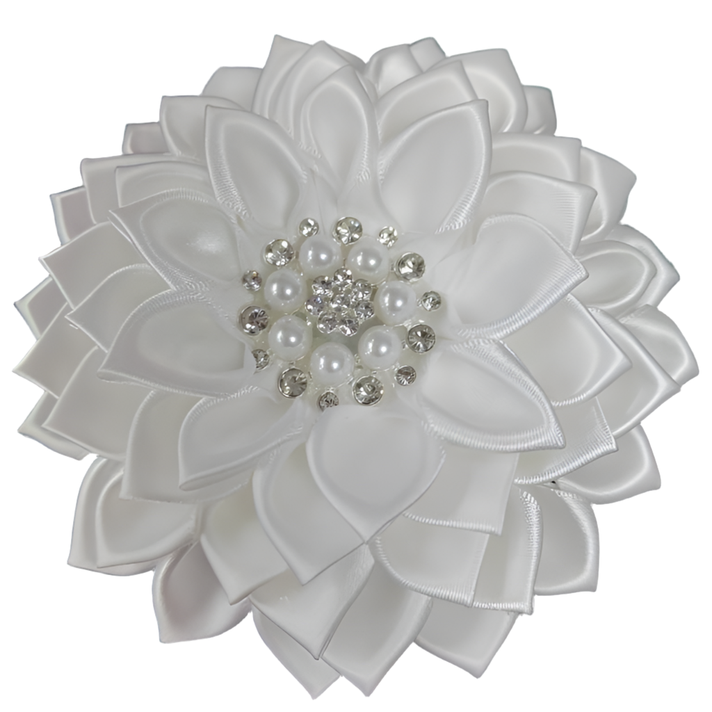 Protocol White Floral Brooch