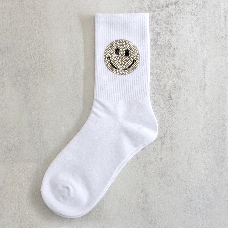 Crystal Smiley Face Socks