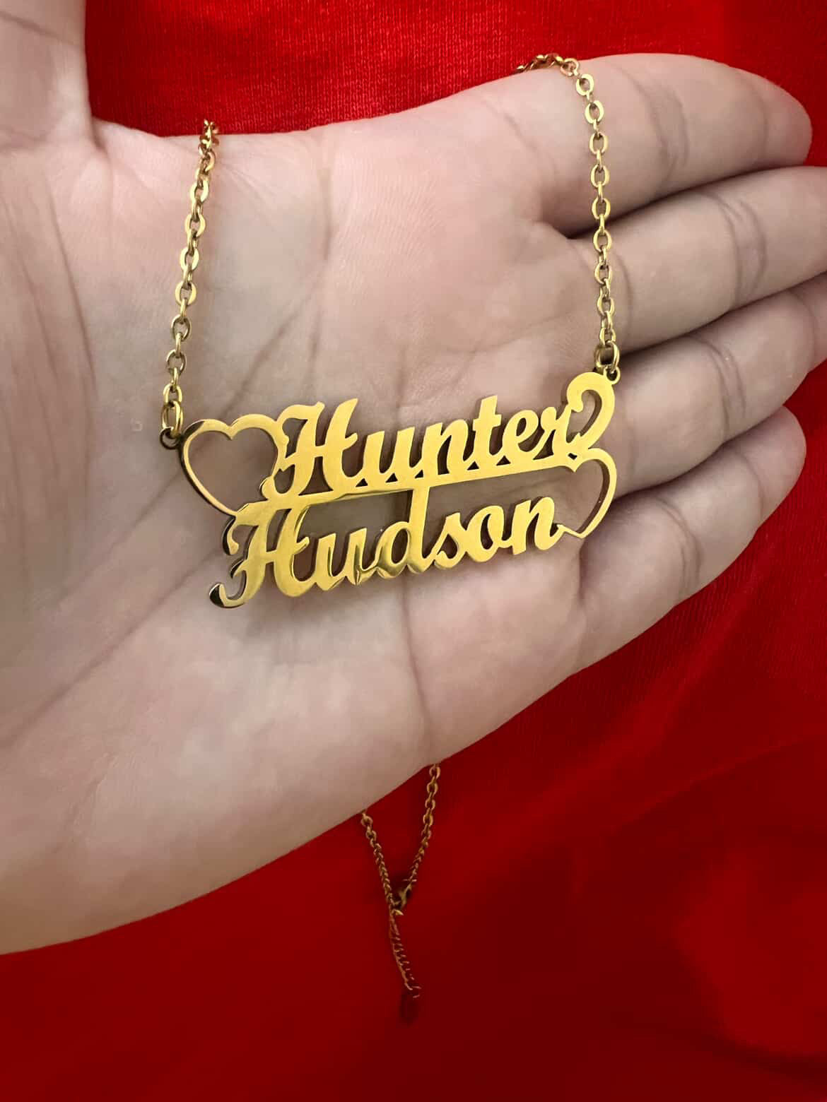 Open Heart Name Necklace