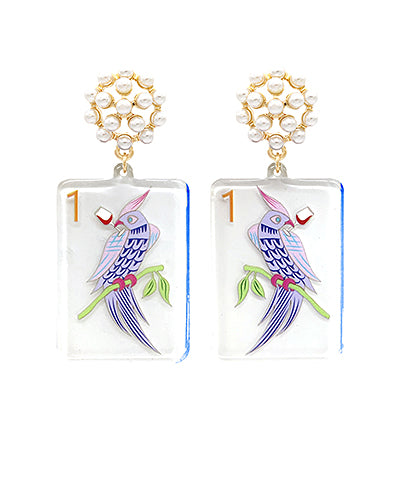 Bird Bam Mahjong Earrings-Pre Order Ships Oct 1
