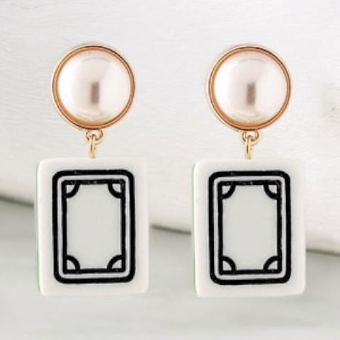 Mahjong Soap Tile Earrings