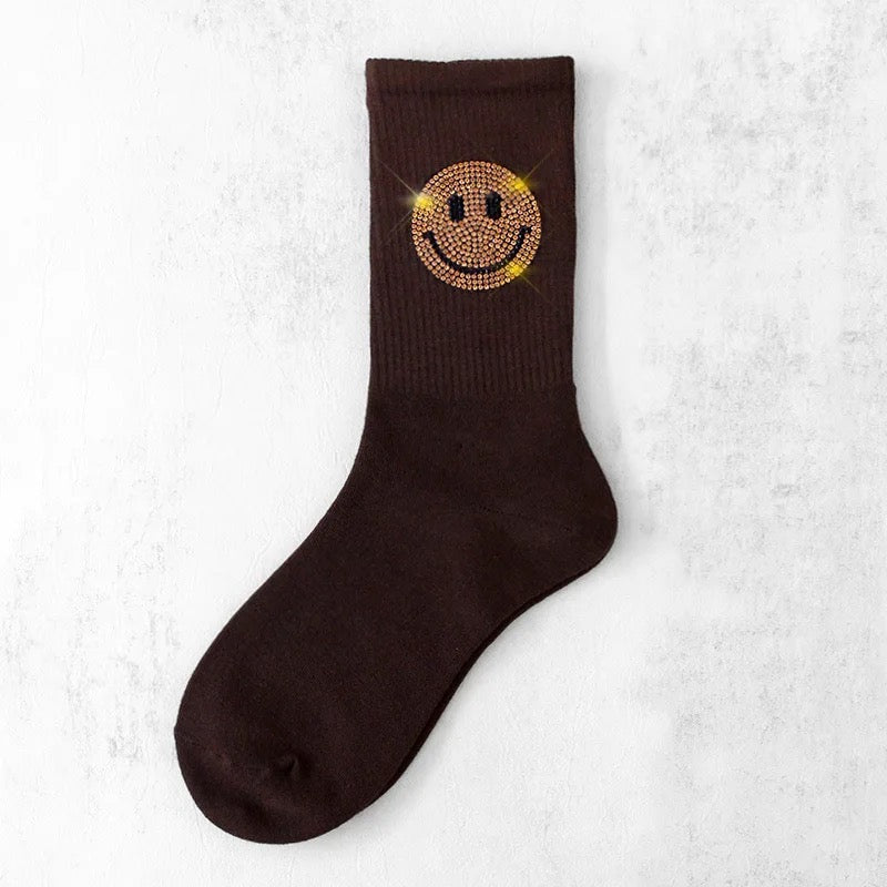 Crystal Smiley Face Socks