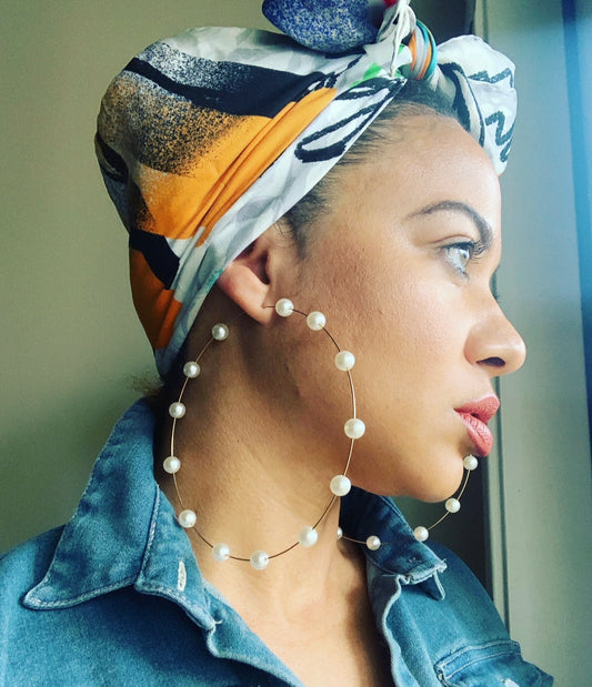 Super Size Pearl Hoops