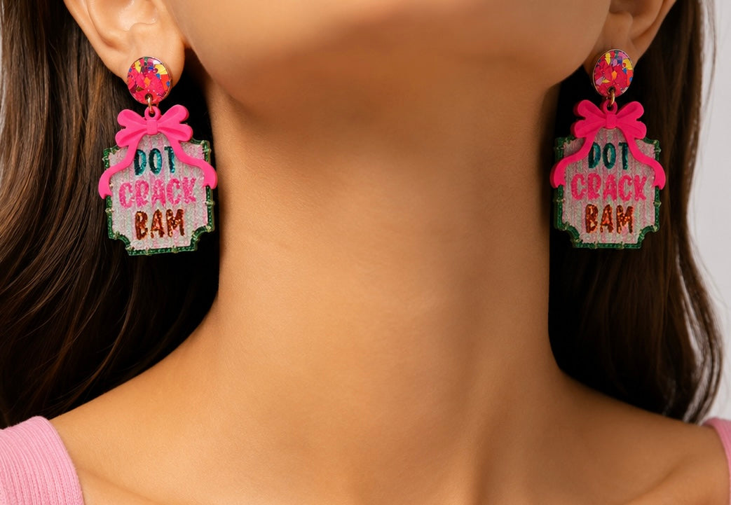 Dot Crack Bam Ribbon Earrings