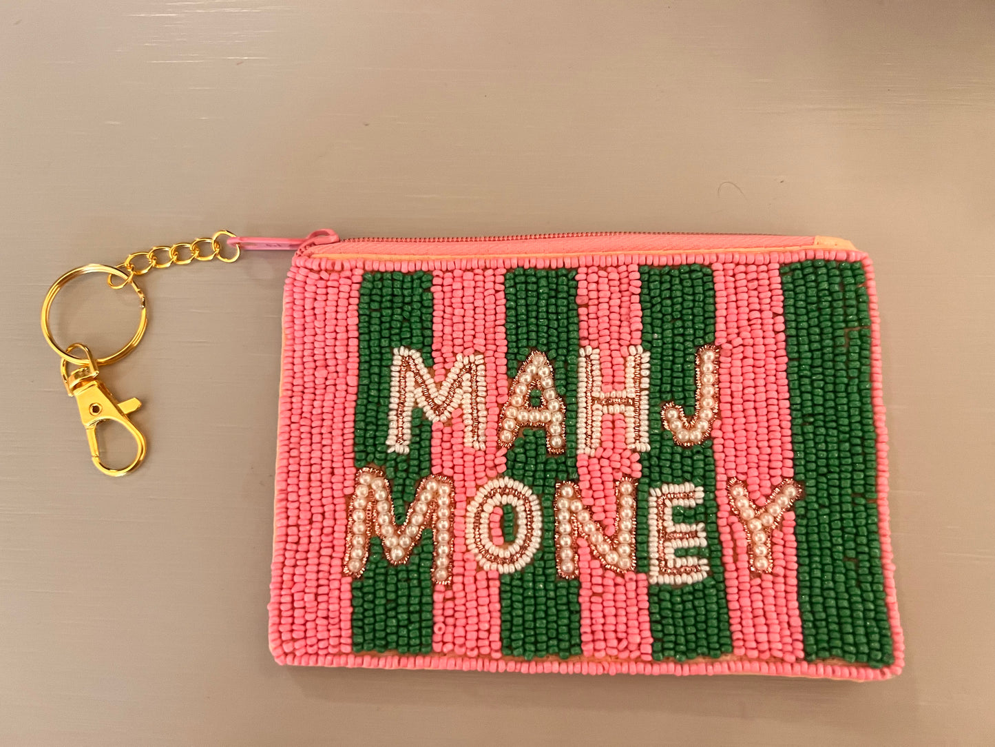 Mahj Money Beaded Coin Pouch