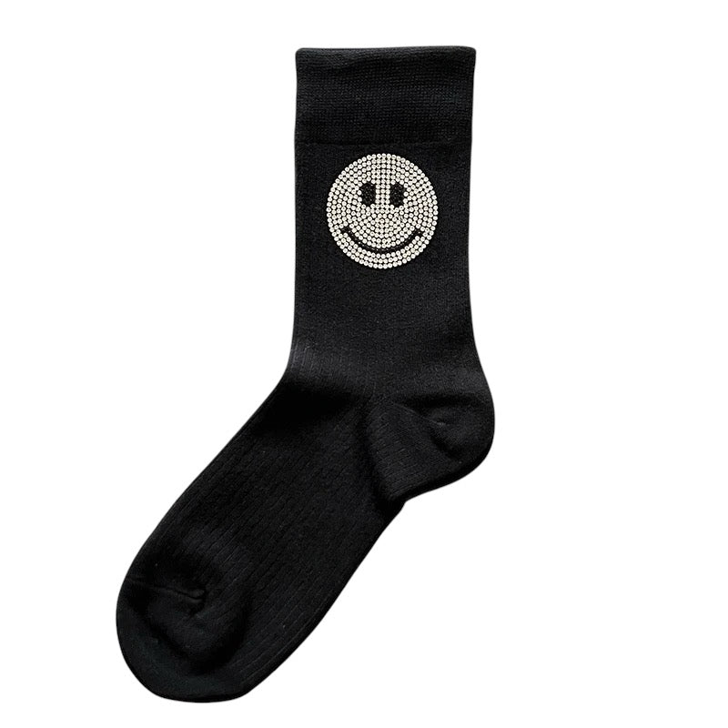 Crystal Smiley Face Socks