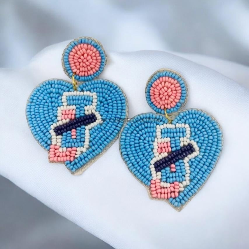 Jack & Jill Beaded Heart Earrings
