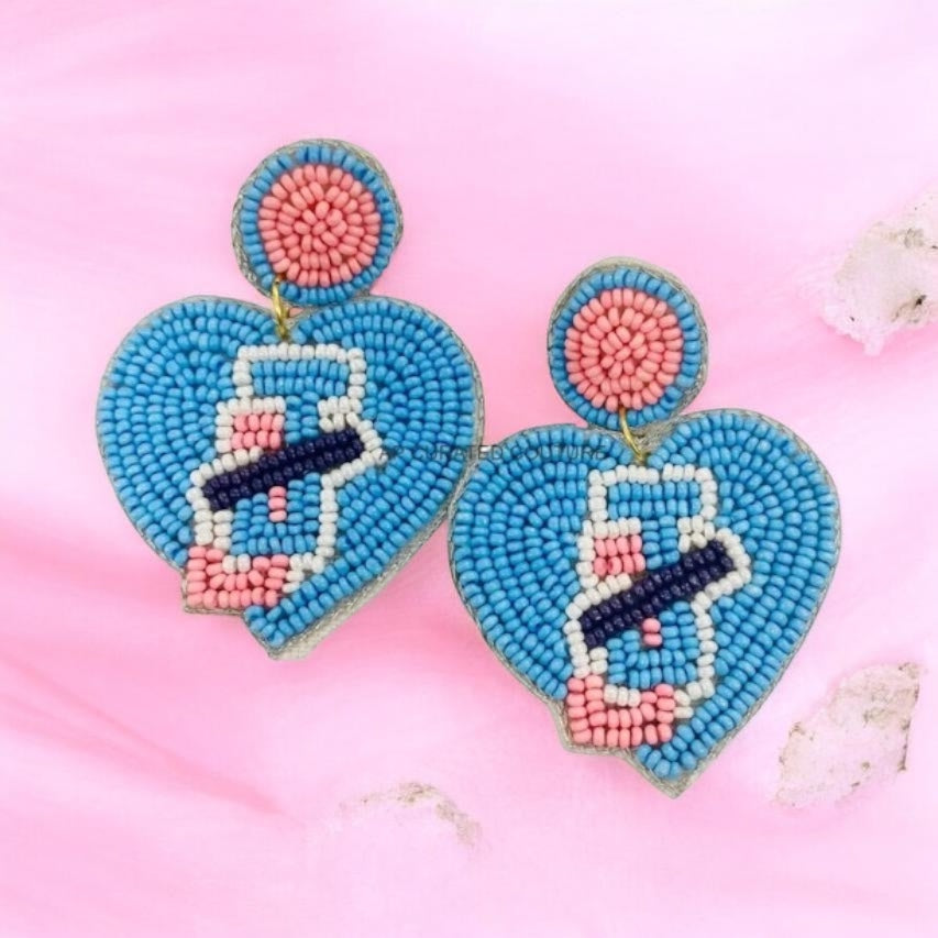 Jack & Jill Beaded Heart Earrings