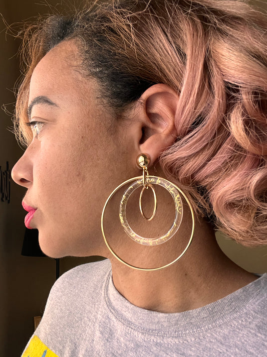 Lucite Multi Circle Earrings