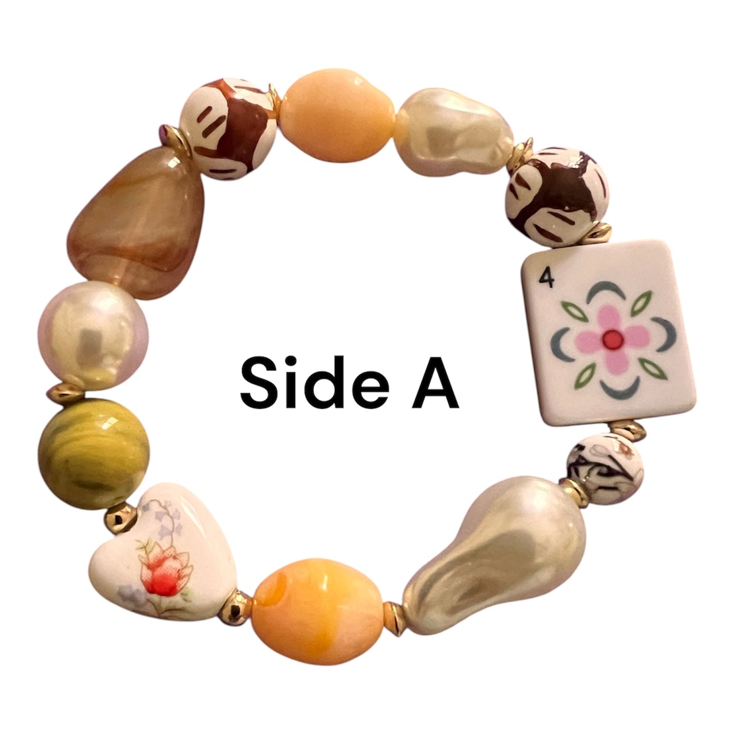 Mahjong Flower Tile Bracelet