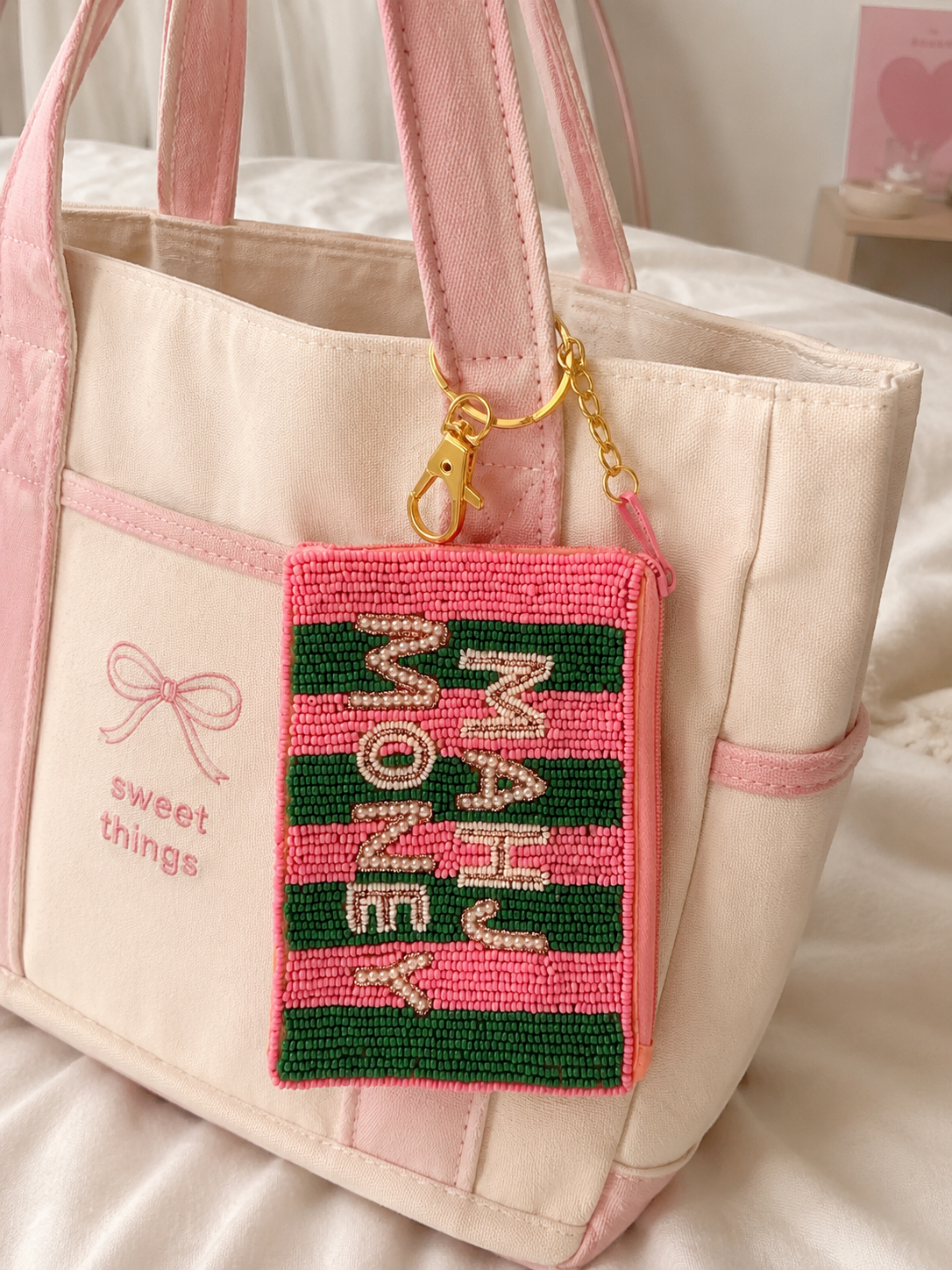 Mahj Money Beaded Coin Pouch