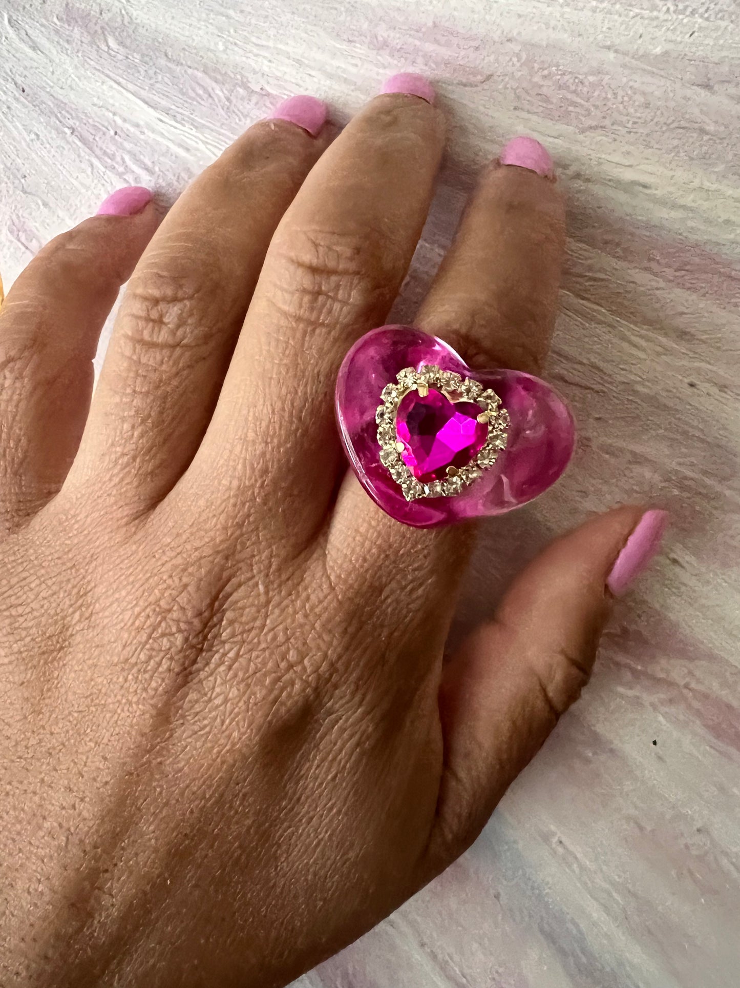Heart Shaped Cocktail Ring